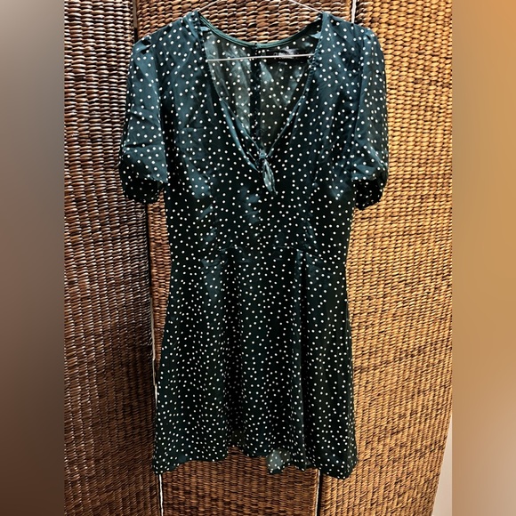 🌲🚉 Dissh Dark Green Polka Dot Tie Dress 🚉🌲 Size 12 - Picture 10 of 10